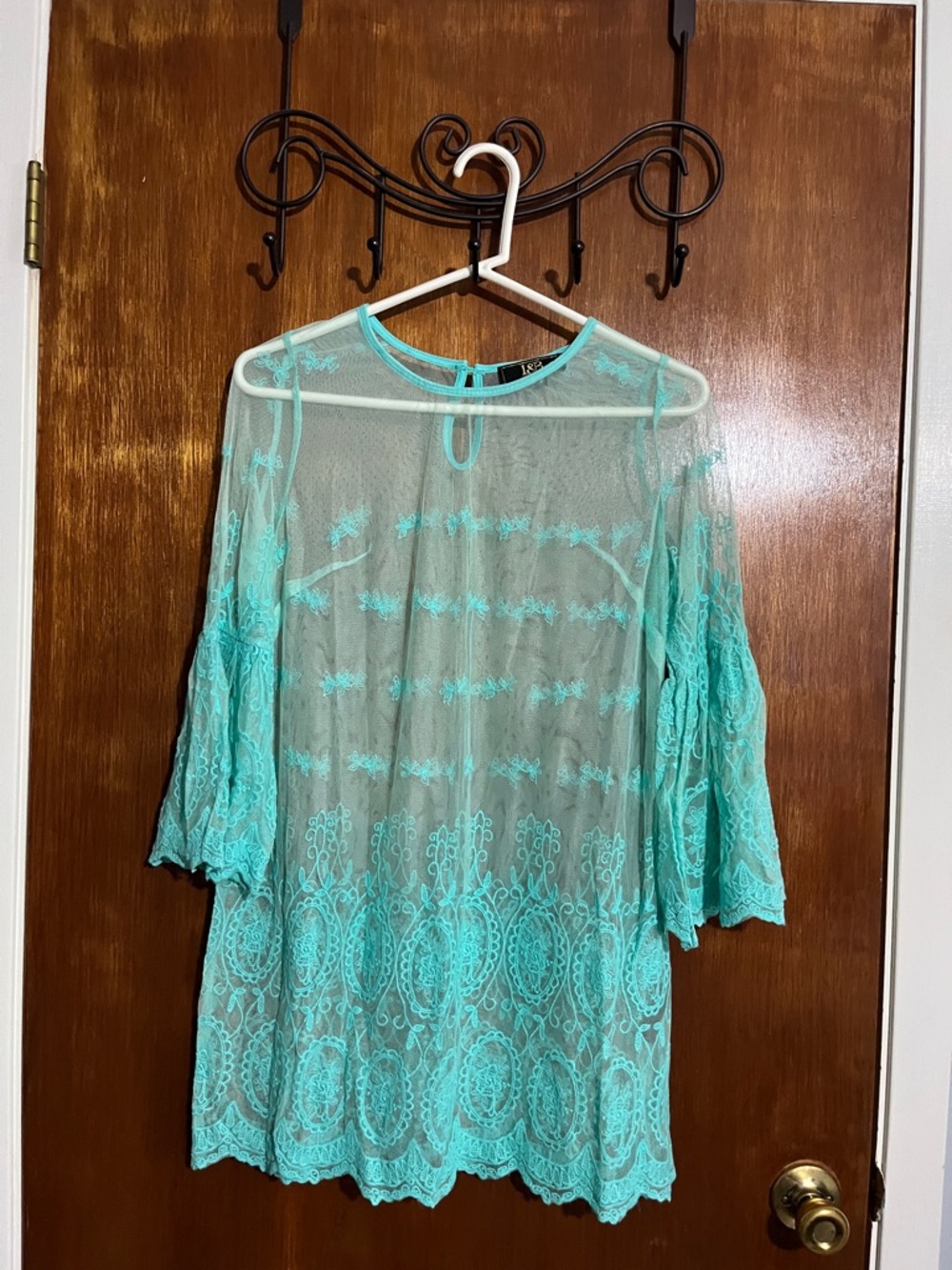 L&B Turquoise Lace Swim Coverup